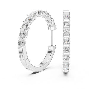 Pendientes de oro blanco de 14 quilates con diamantes redondos |   Cultivado en Laboratorio |   Joyería de Compromiso para Mujer, Lujosa, Certificada, Elegante, Regalo - Product Image 2