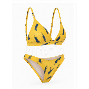 Conjunto de Bikini de Dos Piezas para Mujer, Traje de Baño Cómodo con Parte Inferior de Cintura Alta, Diseño Personalizado, Ropa de Verano para Vacaciones en la Playa o Resort - Product Image 3