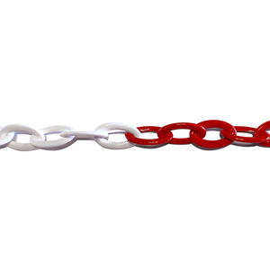 Chaîne en plastique de type garde-corps de 25 m, 8 mm, couleur rouge-blanc - Product Image 1
