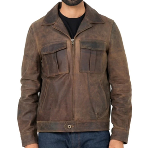 Veste de motard en cuir durable pour homme élégante, col rabattu, imperméable, coupe-vent, hiver, mode active, tendance, rue principale - Product Image 3