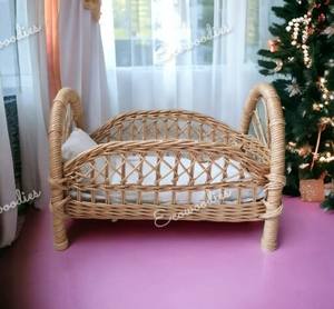 Cuna de mimbre hecha a mano acogedora y resistente, cuna de mimbre para bebé, cuna de bambú tejida para bebé, cuna rústica para habitación de bebé recién nacido - Product Image 2