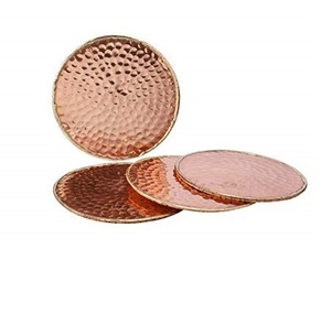 New Arrival Luxury Design Hammered Copper Coaster Eco-Friendly Lightweight Shape for Customized Size Kitchenware Restaurants - Product Image 1