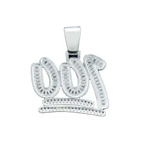 Collier Pendentif Lettre en Moissanite Style Hip Hop Plaqué Rhodium de Luxe pour Homme SM Jewels - Pendentifs et Breloques Tendance - Product Image 4