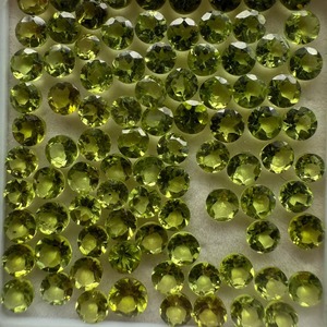 Peridoto Verde Natural al por Mayor, 5x5 mm, Corte Brillante, Facetado, Piedras Preciosas Sueltas, Certificado por Terceros, 0.5-1 Quilates, para Joyería - Product Image 3