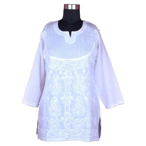 Buy Online Cotton Chicken Design Kurti / Tunic Western Party Wear Designer Party Wear <b>Kurtis</b> Indian Designer Cotton Chicken - Product Image 3