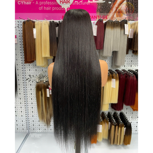 Cabello humano Remy vietnamita de grado superior doble cutícula dibujada alineada 2X6 peluca con cierre de encaje Color negro Natural hueso recto - Product Image 3