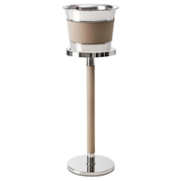 Seau à glace de luxe doré à double paroi, anti-fuite, sur pied, en métal, pour refroidisseur à vin, idéal pour bar, fête, maison