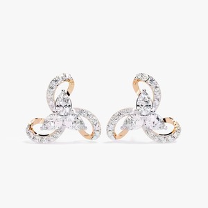 Boucles d'oreilles en diamant en or blanc de haute qualité 10kt 14kt 18kt de vrais diamants cultivés en laboratoire pour la fête de mariage tenue quotidienne - Product Image 2
