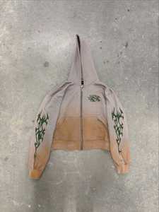 Personalizado de los hombres de lavado de ácido Vintage Sun Fade Heavyweight sudaderas con capucha con cremallera desgastada French Terry 100% algodón sudaderas con capucha en blanco - Product Image 3