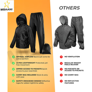 Combinaison de pluie imperméable, durable, respirante et légère pour hommes et femmes, idéale pour la moto, le golf et la pêche - Product Image 6