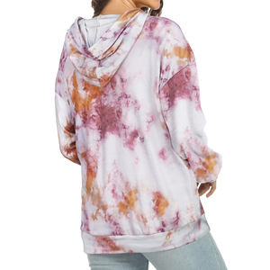 Sudadera Corta con Capucha para Mujer, Diseño Personalizado Tie Dye, Nueva Llegada, Manga Larga, Fitness, Sudadera Corta con Capucha Tie Dye para Mujer - Product Image 4