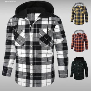 เสื้อโอเวอร์ไซส์สำหรับผู้ชาย, เสื้อมีฮู้ดสไตล์ป๊อปมีปกเสื้อแบบสตรีทแวร์ทรงสลิมฟิตสำหรับฤดูหนาวแขนยาวไซส์ใหญ่ - Product Image 2