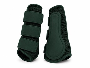 Juego de almohadillas de terciopelo de lujo para silla de montar con velo transpirable antimosquitos y botas de protección/musleras de malla |   Conjunto de Equipo Ecuestre Inglés - Product Image 5