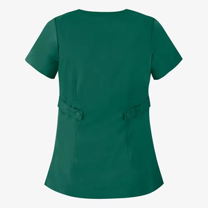 Vêtements d'hôpital élégants pour femmes, blouses d'infirmière en polyester extensible, chemise d'hôpital à lacets - Product Image 5