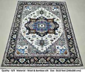 Tapis en laine et soie noué à la main de haute qualité, écologique, antidérapant, design moderne et luxueux, personnalisé pour la maison, le bureau, la prière - Product Image 2