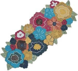 Merveilleux Design Perlé Tissu Décoratif Indien À La Main Tissu Napperon Dessous De Verre Table 1 Chemin Avec 6 Tapis Perlé Chemin De Table - Product Image 4