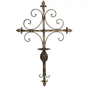 Vintage Antique Finished Metal Tealight <b>Holder</b> Budget-Friendly <b>Wall</b> Mounted Table Top Decor for Christmas Holiday Home Hotel - Product Image 1