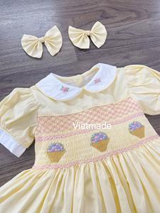 ชุดเดรสเด็กผู้หญิงแบบสั่งทำพิเศษ ลายปักมือสีเหลือง สำหรับฤดูใบไม้ร่วง ชุดเดรสเด็กทารกผ้าฝ้าย 100% ชุดเดรสเด็กผู้หญิง ODM - Product Image 2