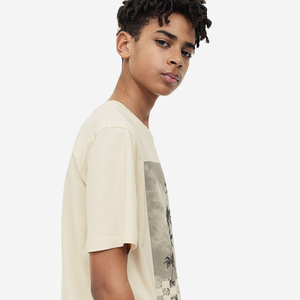 Camiseta de manga larga de algodón puro para adolescentes, bebés, niños, estilo informal de verano, diseño impreso, ropa fresca para niños, venta al por mayor - Product Image 2