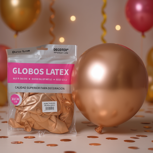 Ballons en latex Party Love Decotex 30 cm Rose Gold Métallique pour la décoration de fête des adultes - Product Image 3