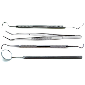 3-Packs Stainless Steel Dental Instrument Kit Manual Oral Surgery Tools Including Examination Mirror Tweezer Probe for Dentist - Product Image 1