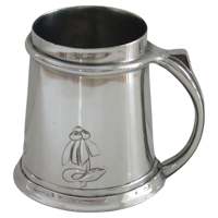 Novedad: Jarra Medieval de Peltre Personalizable, Ecológica y de Alta Calidad, Bañada en Plata, Modelo White Royals BM10