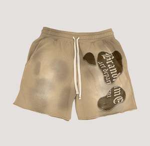 Ensemble Short et T-Shirt personnalisés de style vintage pour hommes, deux pièces de survêtement d'été délavé à l'acide, sérigraphie T-shirt court et short - Product Image 3