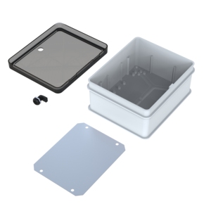 White ABS Junction Box 250x300x145mm IP65 Waterproof Surface Mounted <b>Enclosure</b> with Transparent Door - Product Image 5