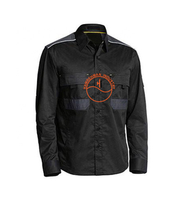 100% coton personnalisé hommes à manches longues combinaison de soudage chemises retardatrices lourdes Logo personnalisé cuir fendu personnalisé soutien personnalisé - Product Image 2