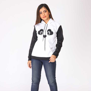 Sweat-shirt à capuche blanc imprimé écran, confortable et Durable, vêtement décontracté - Product Image 3