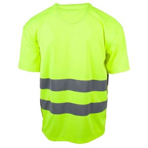 Camiseta Reflectante de Alta Visibilidad para Hombre, Ropa de Trabajo de Poliéster, Amarillo Verde, Cuello Redondo - Product Image 4