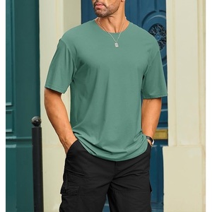 Best-seller T-shirt décontracté à manches courtes 100% coton pour homme Col rond Épaule Pente avec bande Couleur unie Fabriqué au Bangladesh - Product Image 4