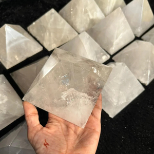 Best Selling Natural <b>Crystal</b> Clear Quartz Pyramid Handcrafted Healing Gemstone for Energy Balancing Chakra Meditation Polished - Product Image 1