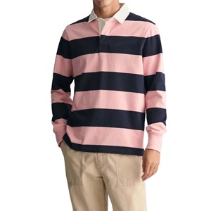 Camiseta de Rugby Personalizada de Manga Larga, Estilo Clásico, Camiseta Polo para Hombre, Resistente, Personalizada, a Rayas - Product Image 4