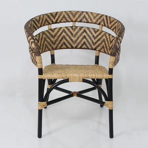 Black Rattan Dining <b>Armchair</b> Minimalist Accent Chair for Bedroom Park Cafe Restaurant Hotel Villa Indoor Outdoor Use - Product Image 2