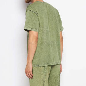 Camiseta Clásica de Estilo Casual con Lavado Ácido para Hombre, Algodón Lavado Vintage, Tela Suave y Cómoda, Adecuada para Uso Diario - Product Image 3