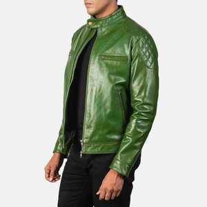 Chaqueta Casual de Invierno para Hombre, Chaqueta Bomber de Moda, de Cuero PU, con Cierre, Cuello Alto, Ajustada, Talla Grande, Estampada, de Piel de Oveja - Product Image 3