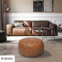 Housse de pouf ottoman marocain en cuir non rembourré Solution de rangement pour repose-pieds repose-pieds poufs