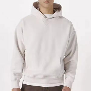 เสื้อสวมหัวแบบสั้นมีฮู้ดของผู้ชายแบบพรีเมียมพร้อมฮู้ดพอง100% มีฮู้ดผ้าคอตตอนผ้าเกล็ดปลาเทอร์รี่สี่เหลี่ยมสำหรับผู้ชาย - Product Image 3