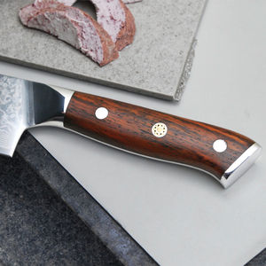 Vente en gros de couteau de chef de cuisine professionnel personnalisé de qualité supérieure OEM ODM en acier damas japonais avec manche en palissandre - Product Image 3