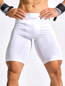 Shorts de sport personnalisés pour hommes avec motif graphique, taille haute, respirants, séchage rapide, taille élastique, en polyester et coton, pour fitness et jogging - Product Image 4