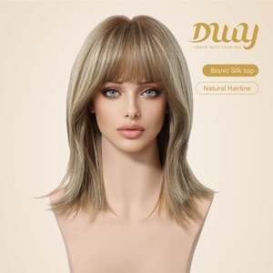 Peluca Sintética sin Pegamento Faith C-DWY de 14 Pulgadas, Ondas Largas, Parte Superior de Seda Biónica con Nueva Tecnología, Disponible en Marrón, Rubio y Otros Colores - Product Image 2