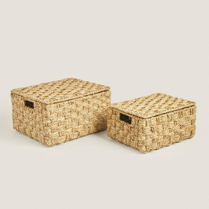 Boîte organisatrice de maquillage en jonc de mer, boîtes multifonctionnelles en jonc de mer, organisateurs en paille de raphia - Product Image 4