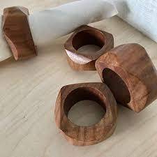 Rond de serviette en bois le plus précieux Porte-serviettes de finition naturelle pour mariages hôtels Décoration de table exquise Pièce maîtresse - Product Image 4