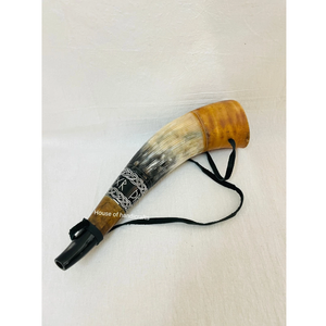 Corne à souffler viking artisanale de qualité supérieure, écologique, avec sangle en cuir, durable et imperméable, pour les festivals et les collectionneurs - Product Image 1