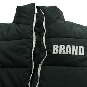 Chaqueta larga de algodón con diseño de logotipo personalizado OEM para mujer, sublimación de cuello levantado de tela reciclada de invierno ecológica - Product Image 5