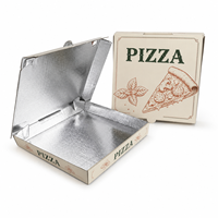 Boîte à pizza personnalisée avec logo imprimé et doublure en aluminium, options de couleur et de taille OEM pour l'emballage alimentaire à emporter et la livraison