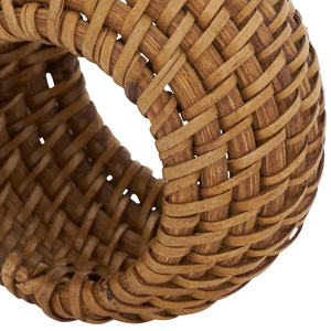 Anneaux de serviette ronds en rotin contemporain charmant décor de table en osier rustique écologique pour les vacances de mariage ou les repas de tous les jours - Product Image 4