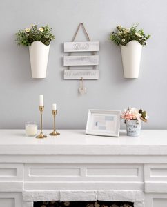 Fioriera da parete in metallo zincato fioriere da parete per fattoria decorazioni per <span class=keywords><strong>piante</strong></span> <span class=keywords><strong>grasse</strong></span> o erbe fioriere rustiche da appendere alla parete fiori - Product Image 3