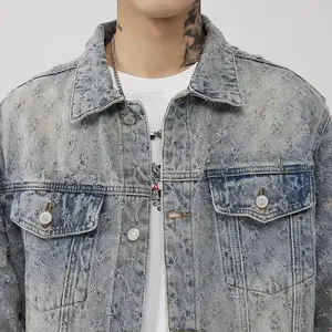 Chaqueta Vaquera Vintage de Alta Calidad para Hombre |   Camiseta con Diseño Personalizado, Estampado de Botones, Desgastada y Rota, Moda Otoño 2026 - Product Image 2